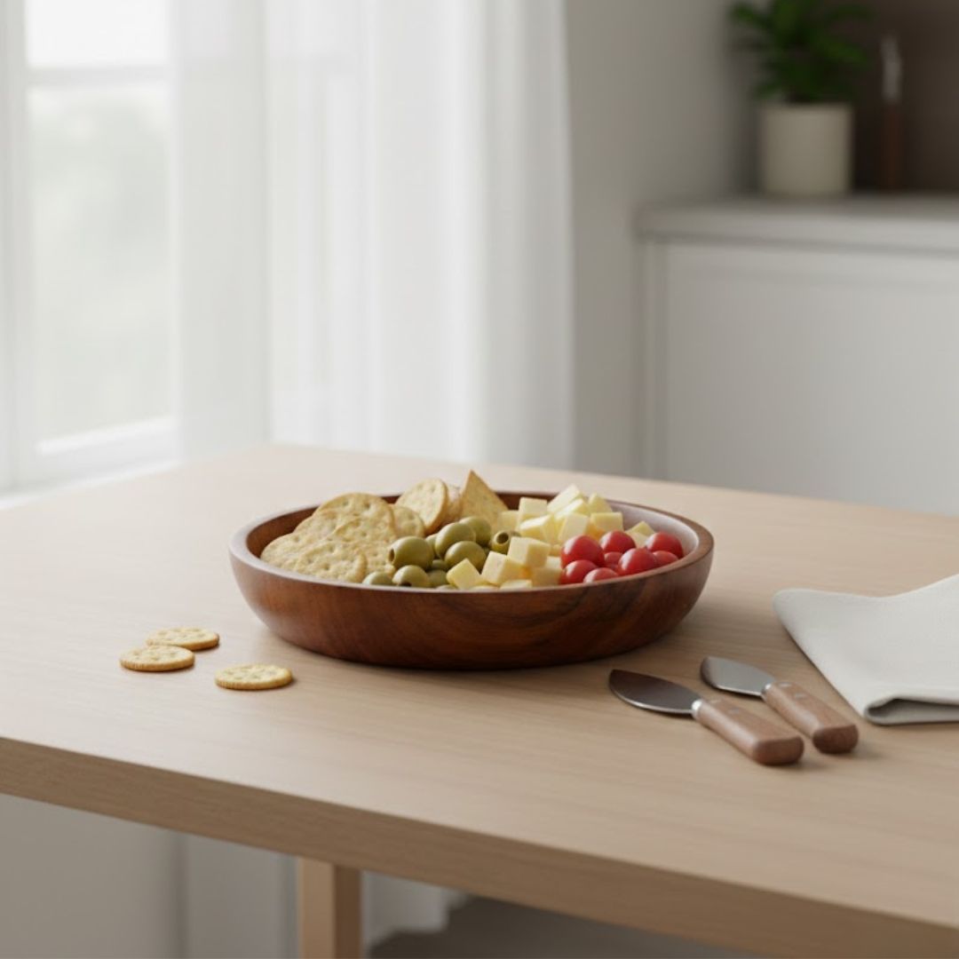 Straight Cut Bowl: Elegant Acacia Wood Tableware